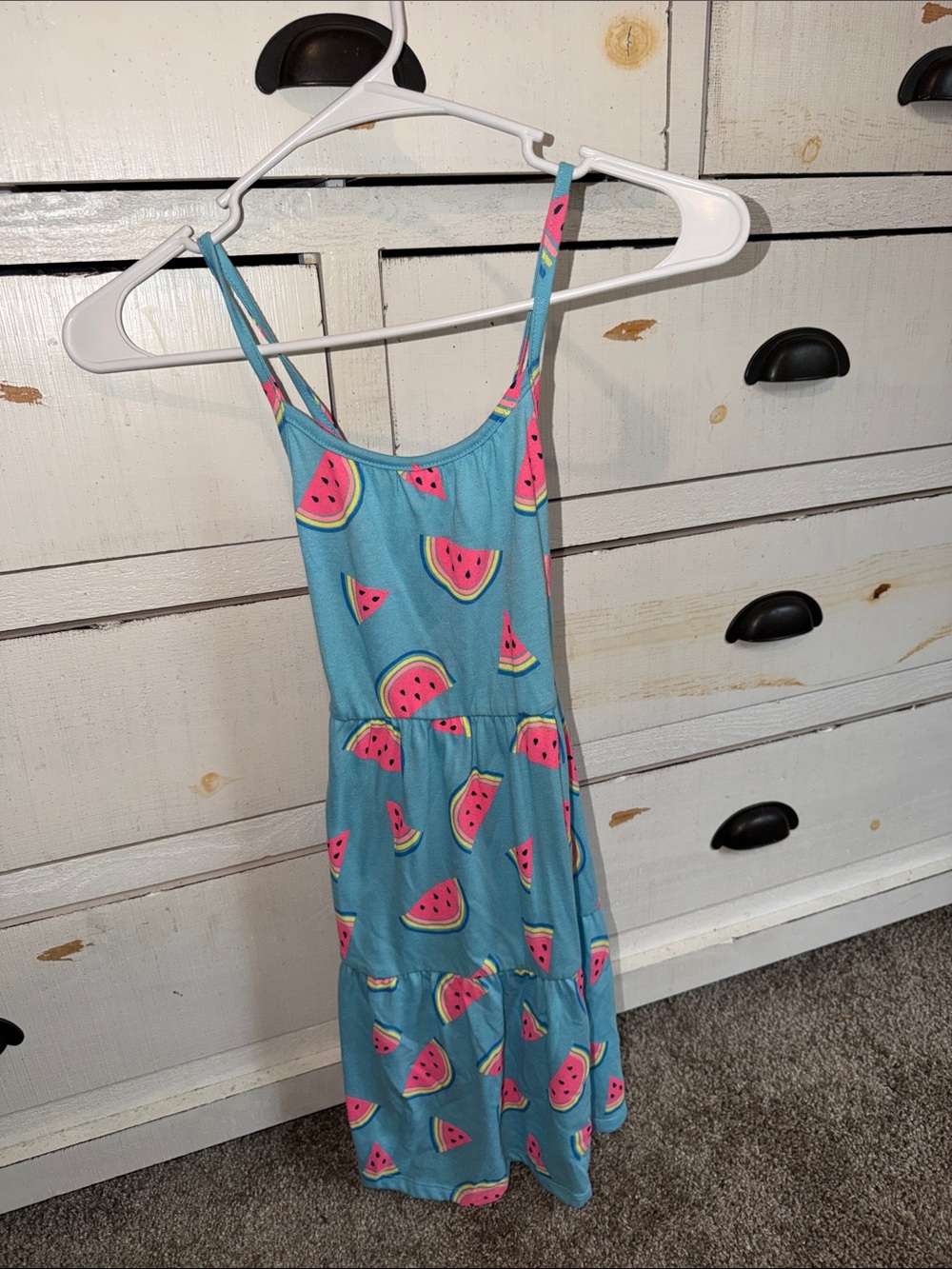Cat & Jack Blue Watermelon Print Spaghetti-Strap Dress